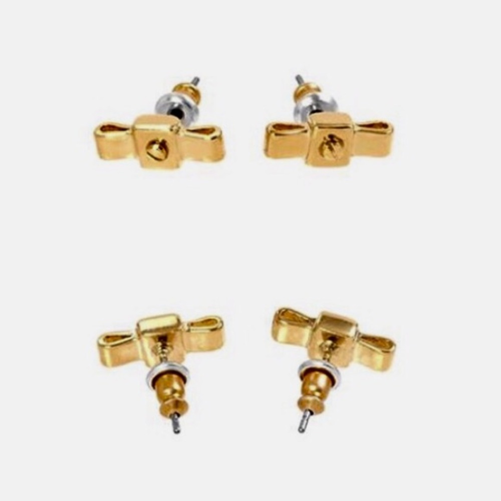 Marc Jacobs funky hardware bow tie stud earrings